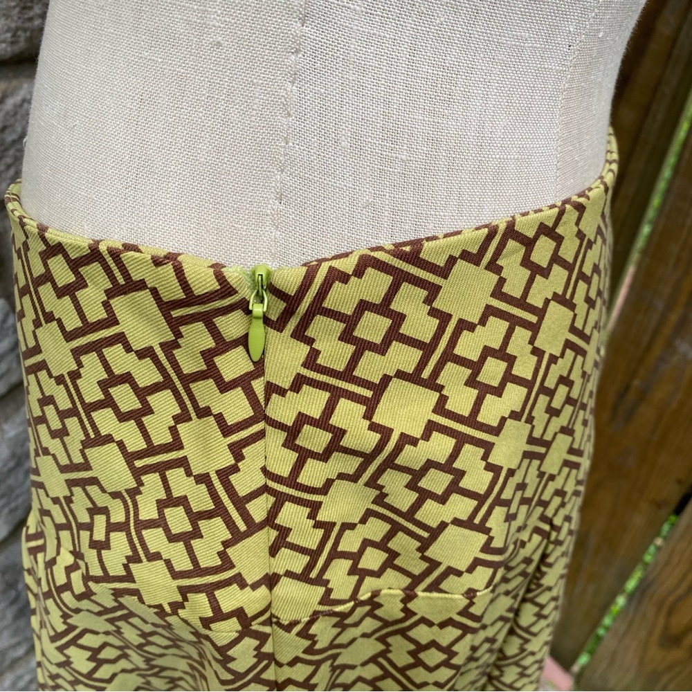 J Mclaughlin Retro Mod Geometric Pattern Green Br… - image 5